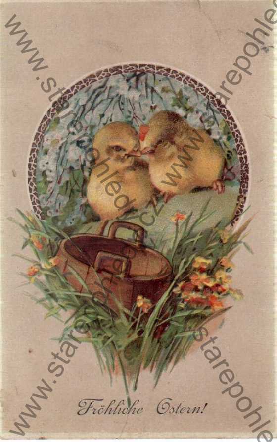  - Veselé Velikonoce!, plastická karta, litografie