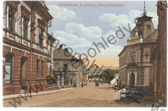  - Bruntál, Freudenthal, Ö. - Schles., Schillerstrasse - detailní záběr