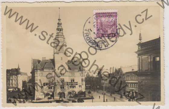  - Opava, Horní náměstí s městskou věží / Troppau, Oberring mit Schmetterhaus