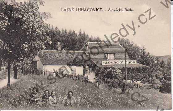  - Lázně Luhačovice, Slovácká búda, detail, skupinové foto