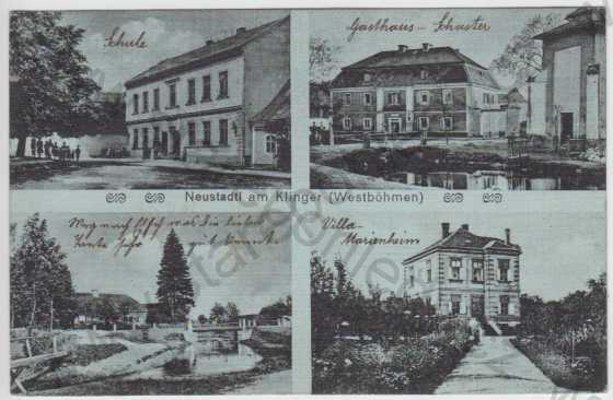  - Stráž u Tachova (Neustadtl am Klinger), škola, Villa Marienheim, více záběrů