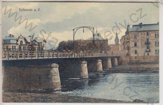  - Sokolov (Falkenau a E.), most přes řeku, barevná