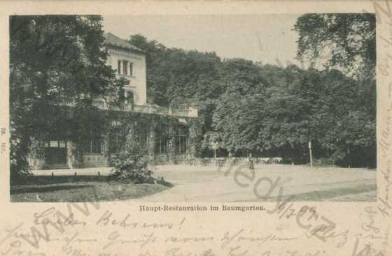  - Praha, Stromovka, Haupt - Restauration im Baumgarten, černobílá