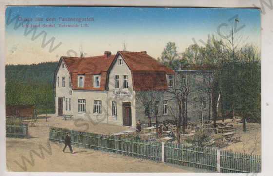  - Fasananengarten, Václavice (Wetzwalde i. B.), barevná, hostinec