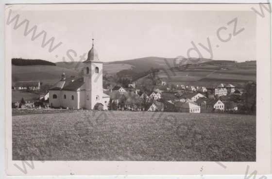  - Kyselka (Giesshübel), celkový pohled, kostel