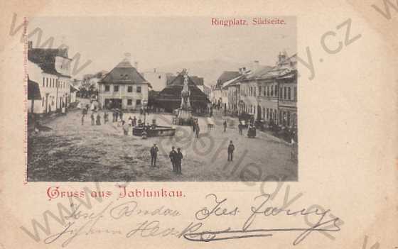  - Jablunkau, Ringplatz, Südseite, Jablunkov, náměstí, jižní strana, DA