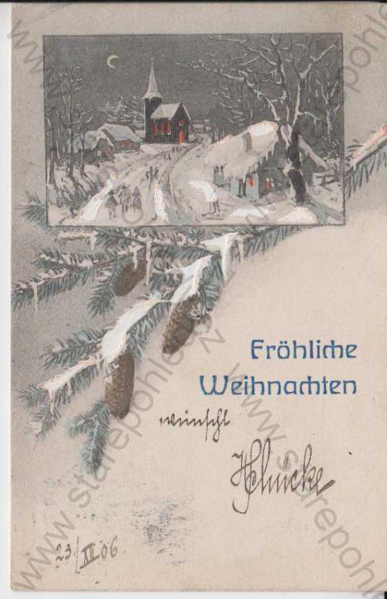  - Vánoce, Fröhliche Weihnachten, zimní koláž
