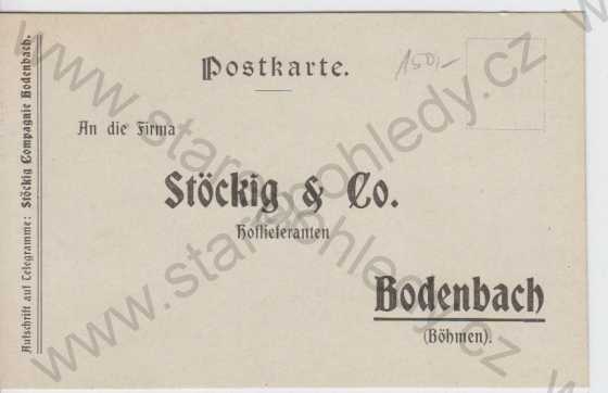  - An die Firma Stöcking & Co., Hoflieferanten, Bodenbach
