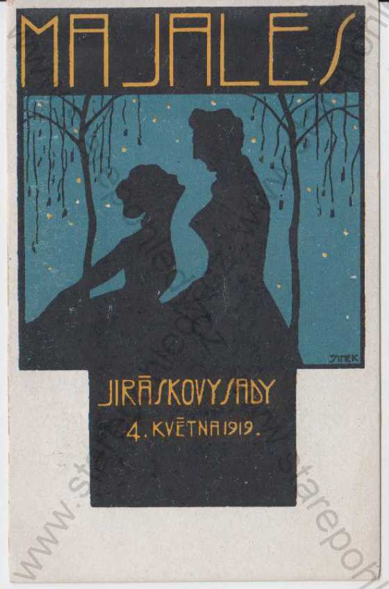  - Majales, Jiráskovy sady, 4. května 1919, barevná