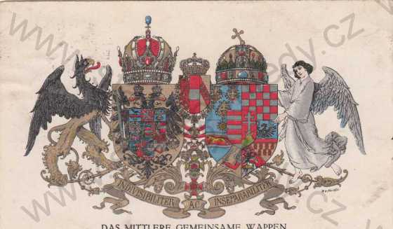  - Das Mittelere Gemeinsame Wappen, ERB, Offizielle Karte für Rotes Kreuz, Kriegsfürsorgeamt Kriegshilsbüro