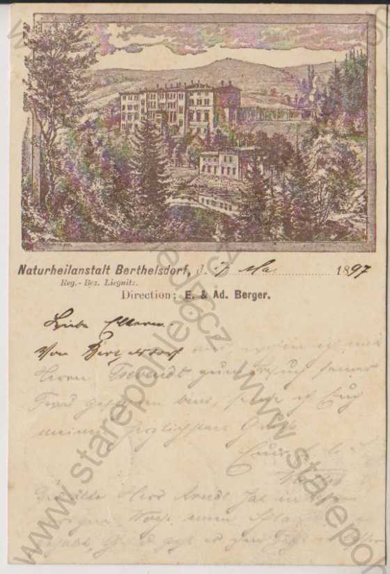  - Naturheilanstalt Berthelsdorf (Batromjecy), DA, Vorläufer, litografie