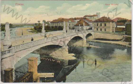  - Přerov (Prerau), Nový most - Neue Brücke, litografie