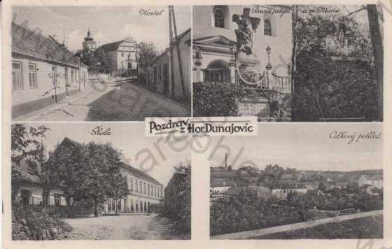  - Hor. Dunajovice - Kostel, Škola, Pomník padlým a sv. Marie, Celkový pohled