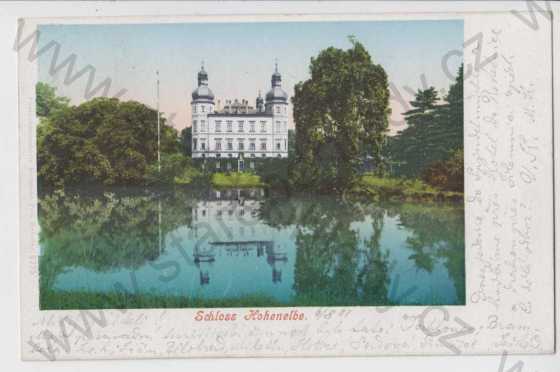  - Vrchlabí,zámek - Schloss Hohenelbe, barevná, DA, kolorovaná