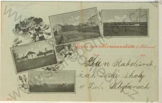 - Heřmanova Huť (Hermanshütte), celkový pohled, železniční koleje, více záběrů, DA