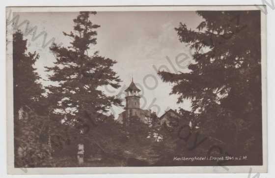  - Hotel Klín v Rudohoří, Keilberghotel i Erzgebirge, 1245 m. ü. M, černobílá