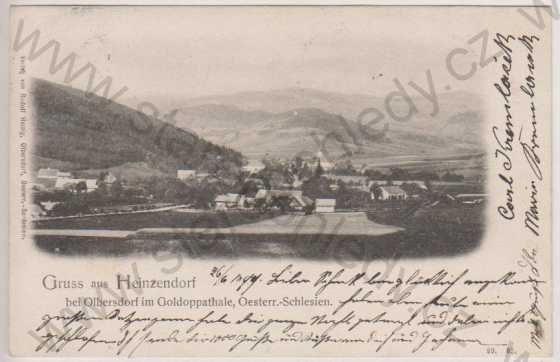  - Hynčice (Albrechtice), Heinzendorf bei Olbersdorf Goldoppathale, Oesterr. - Schlesien, celkový pohled, DA