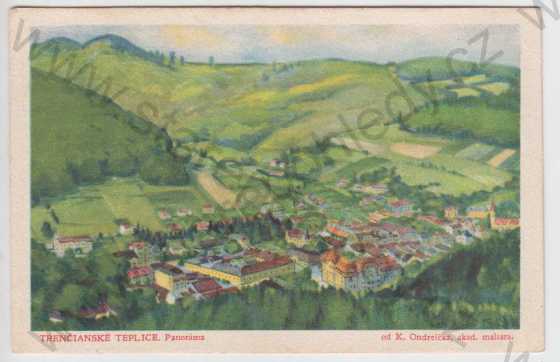  - Trenčianské Teplice, Panorama, kresba