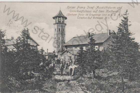  - Klínovec, rozhledna (Kaiser franz Josef - Aussichtsturm und Unetrkunftshaus auf dem Keilberge)