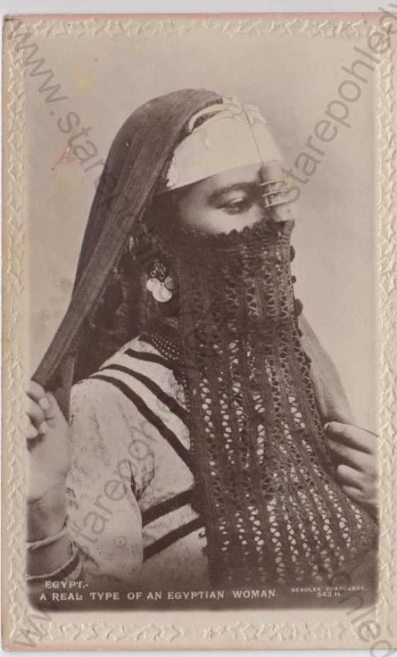  - Portrét egyptské ženy, plastická karta