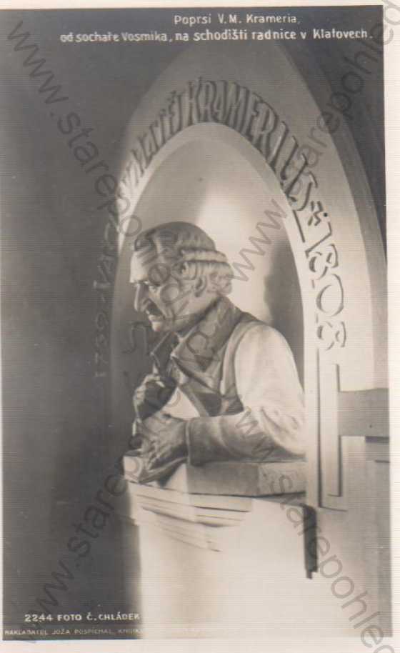  - Poprsí V.M. Krameria od sochaře Vosmika, na schodišti radnice v Klatovech