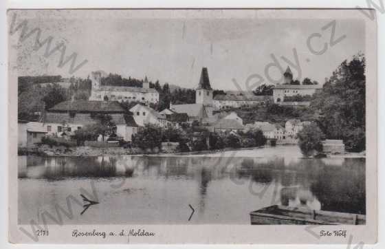  - Rožmberk (Rosenberg a. d. Moldau), hrad a domy, Foto Wolf