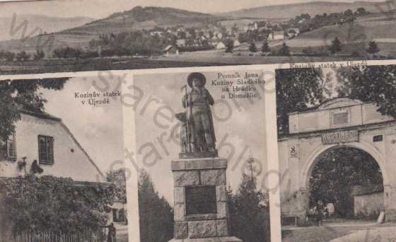  - Kozinův Statek v Újezdě, více záběrů, včetně pomníku Jana Koziny na Hrádku