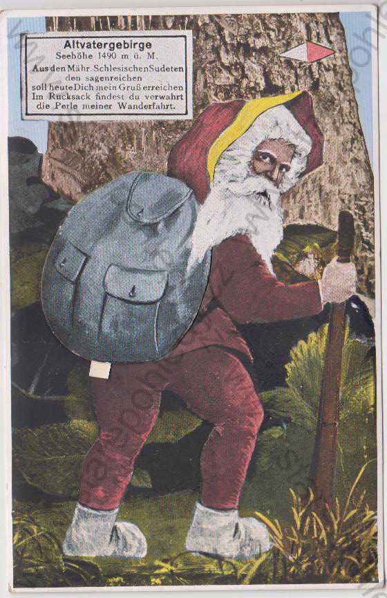  - Jeseníky (Altvatergebirge), Santa Claus, leporelo: Freiwaldau, Georg - Schutzhaus, Fuhrmannstein, Haidenbrünnl, více záběrů