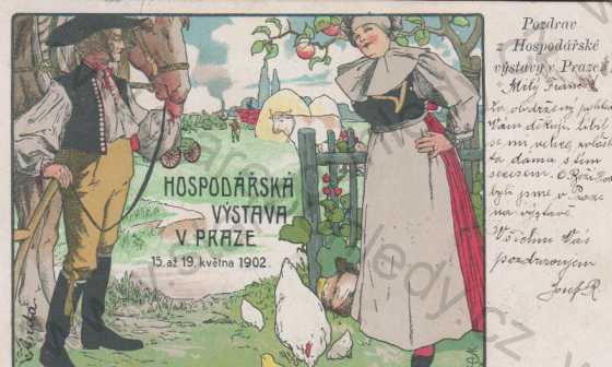 - Výstava, hospodářská výstava v Praze, 15. až 19. května 1902, barevná, DA