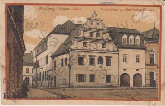  - Bruntál, Pošta a Městské muzeum / Freudenthal, Postgebaude u. Städtisches Museum