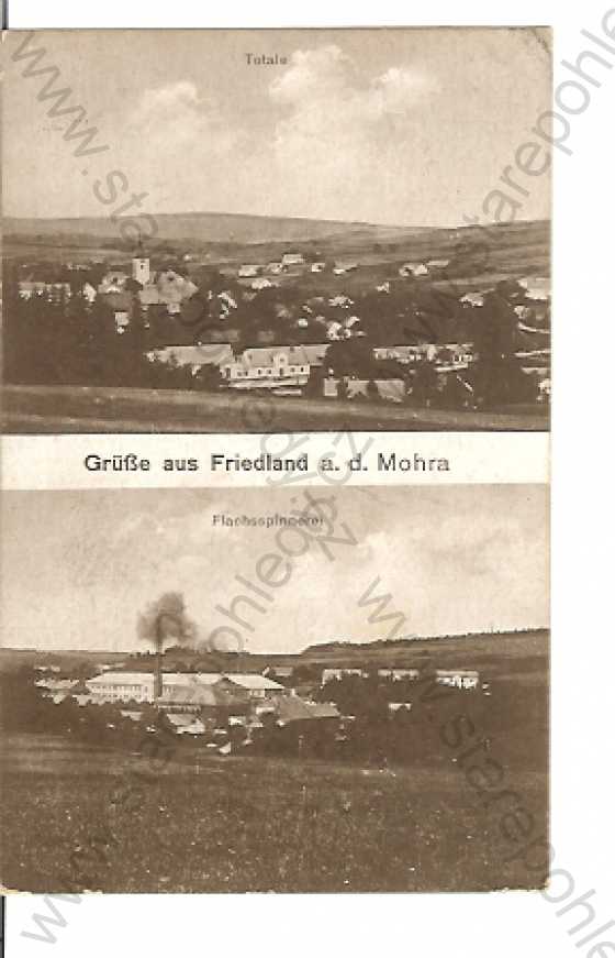  - Frýdlant nad Moravicí (Friedland an der Mohra) - celkový pohled,přádelna lnu / Totalansicht,Flachsspinnerei