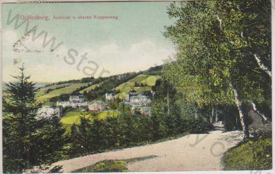  - Lázně Jeseník (Grägenberg, Ausblick v. oberen Koppenweg), kolorovaná