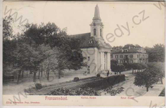  - Františkovy Lázně (Franzensbad), katolický kostel, hotel