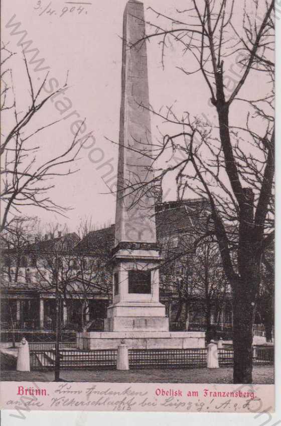  - Brno (Brünn), partie Denisovy sady (dříve Františkov - Franzensberg), obelisk, DA