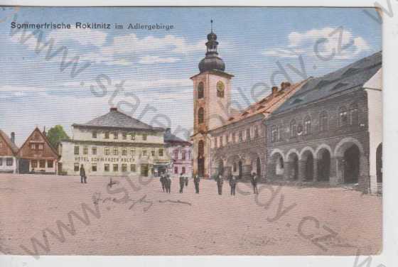  - Rokytnice v Orlických horách (Rokitnitz im Adlergebirge), partie náměstí, kolorovaná