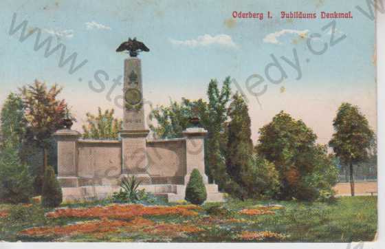  - Bohumín (Oderberg), pomník 1848 - 1908, kolorovaná