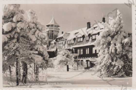  - Klínovec, Krušné hory (Keilberg, Erzgebrige, Sudetengau), hotel v zimě
