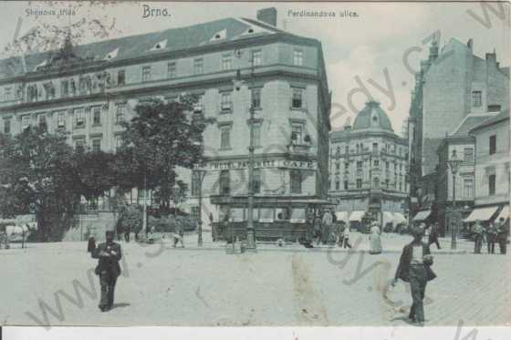  - Brno (Brünn), Ferdinandova ulice (Ferdinandsgasse), TRAMVAJ, hotel