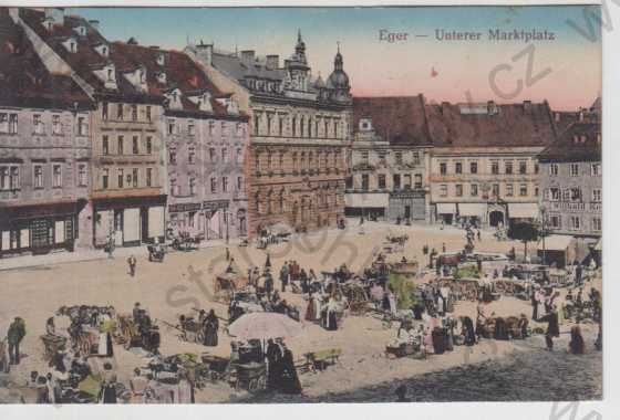  - Cheb (Eger), náměstí, tržiště, kolorovaná