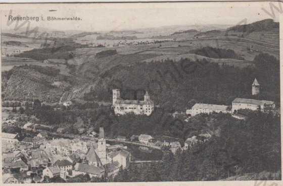  - Rožmberk (Rosenberg im Böhmerwalde)- celkový pohled, hrad