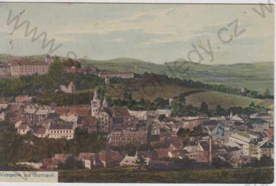  - Vimperk (Winterberg), celkový pohled na město, kolorovaná