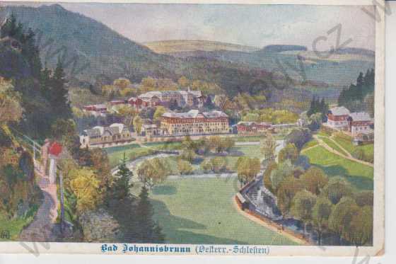  - Jánské Koupele (Johannisbrunn), pohled na lázně, kolorovaná