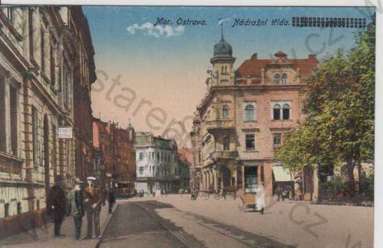  - Ostrava, Nádražní ulice, kolorovaná