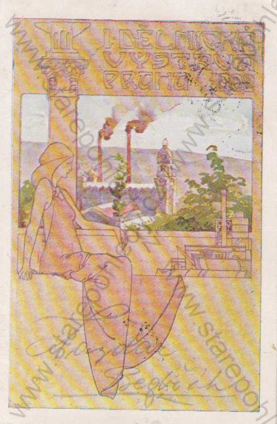  - Praha 7, Výstaviště, I dělnická výstava 1902, kolorovaná, DA