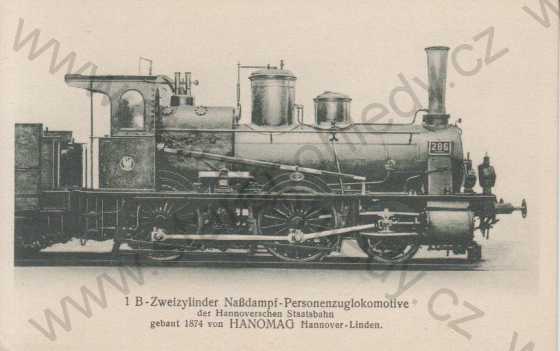  - Lokomotiva, HANOMAG, osobní vlak (286)