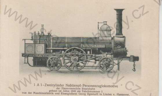  - Lokomotiva, HANOMAG, osobní vlak (Ernst August)