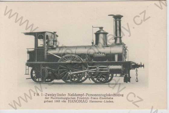  - Lokomotiva, HANOMAG, osobní vlak (Hulda)