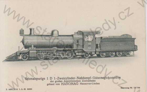  - Úzkorozchodná dvouválcová parní lokomotiva- nákladní (Hanomag)