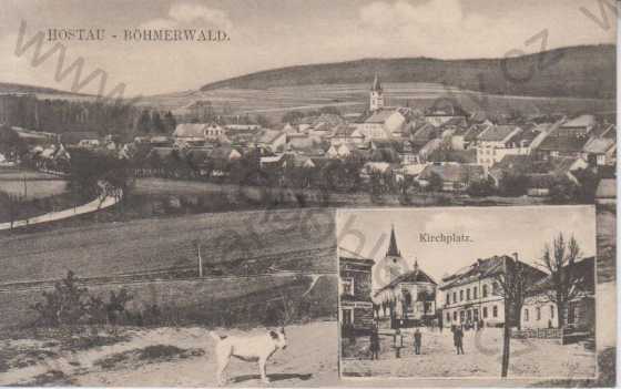  - Hostouň (Hostau- Böhmerwalde)- celkový pohled, kostel, náměstí