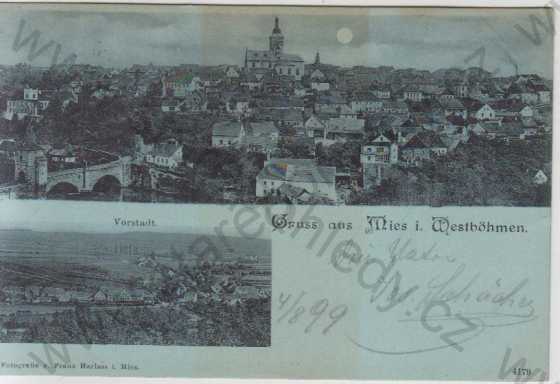  - Stříbro (Mies), celkový pohled na město, předměstí, více záběrů, DA